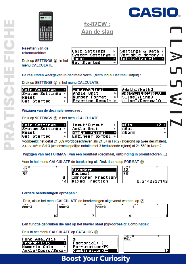 Aan de slag CASIO fx-82CW