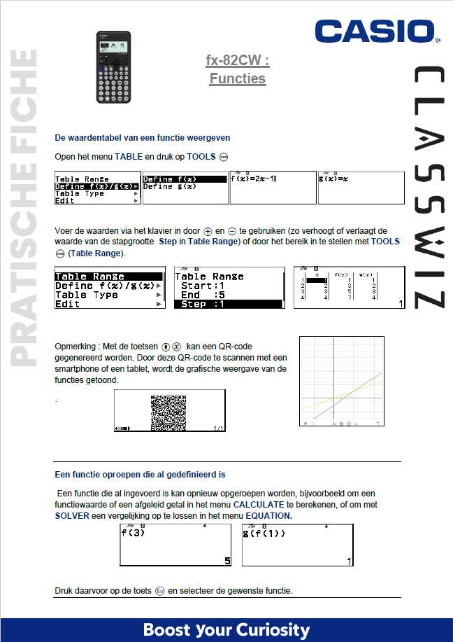 Functies CASIO fx-82CW