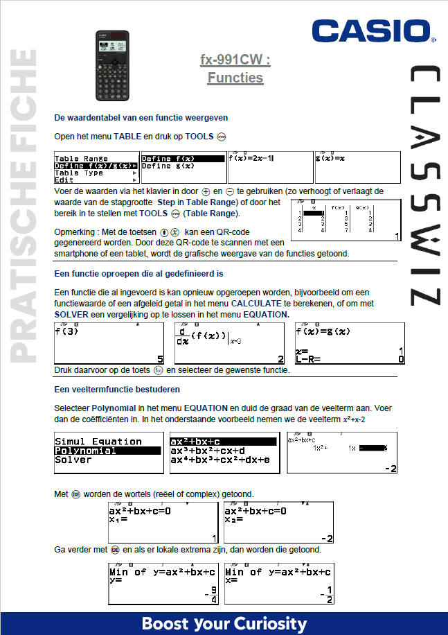 Functies CASIO fx-991CW